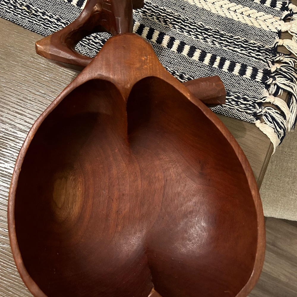 Wooden pear bowl